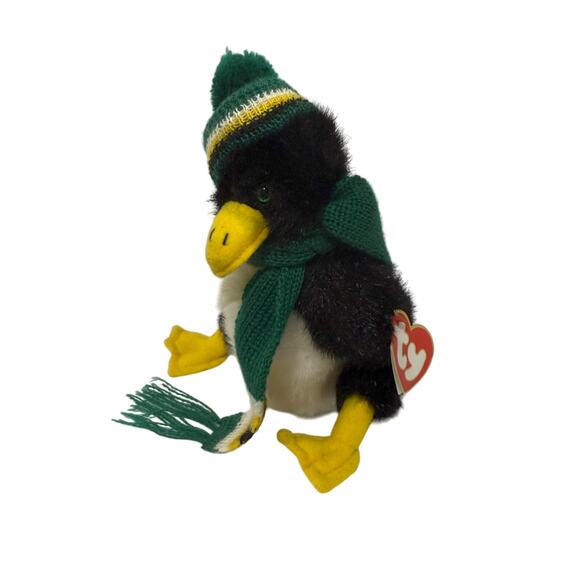 Ty Attic Treasures Penguin "Waddlesworth"  Hat & Scarf 1993 Beanie Baby - Picture 2 of 3
